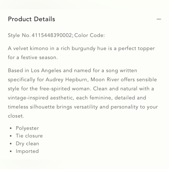 ANTHROPOLOGIE MOON RIVER BURGUNDY RED LACE TRIMMED VELVET WRAP  KIMONO SMALL - Picture 16 of 16